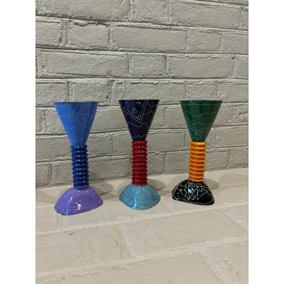 Marilee Hall Other - Set of Three Marilee Hall Ceramic Pottery Whimsical Modern Goblet Vase Folk Art